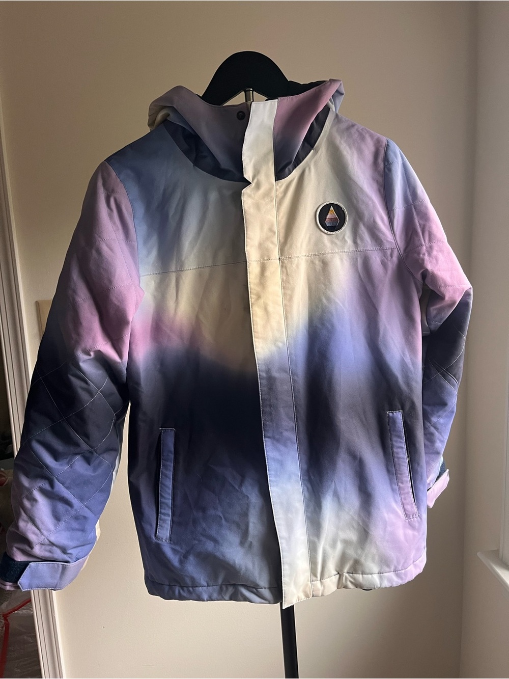 Volcom Kids Gradient Hooded Ski Jacket - Purple, Blue & White